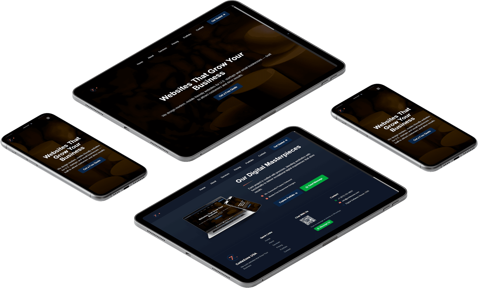 Website showcase on laptop